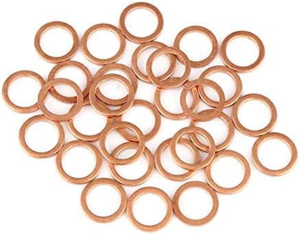 X Autohaux Copper Copper Spacer Seated Seated Spacer לרכב 10 x 14 x 1.5 ממ 30 יחידות
