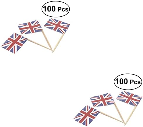 200 יחידות בריטניה מיני דגל איחוד שקע יד דגלי עץ קיסמים מיני כף יד דגל עבור חגיגה מלכותית ספורט בריטניה