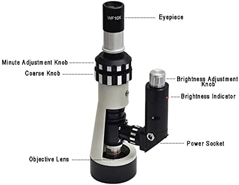מיקרוסקופ אביזרי כף יד מטלורגית מיקרוסקופ אביזרי נייד משקפת מיני מיקרוסקופ עם מקטב מעבדה מתכלה