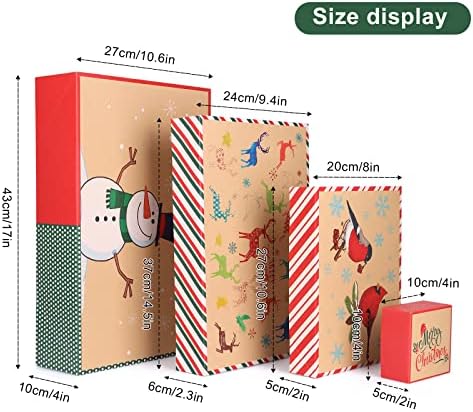 גיפו 18 יחידות קראפט חג המולד מתנת קופסות עם מכסים 24 יחידות עמיד חג המולד קראפט מתנת שקיות