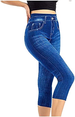 חותלות גבוהות למותניים של ICJJL לחמימות חוטיות רטרו ג'ינס חותלות סקסיות נמתחות מכנסיים קצוצים