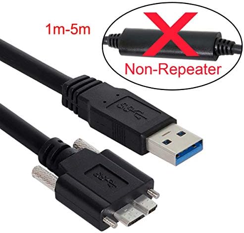 Cablecc USB 3.0 כבל סוג זכר למיקרו USB 3.0 B זכר עם ברגי לוח הרכבה לטלפון נייד דיסק קשיח 3M