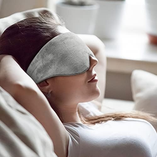 מסיכת עיניים משוקללת של קיוויק מסיכת שינה לגברים נשים רצועה מתכווננת, קירור טיפול בחום דחיסה