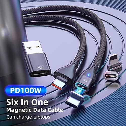 כבל לסמסונג גלקסי A13 5G - Magnetosnap PD All Brade Cable, מגנט PD 100W כבל טעינה כבל USB סוג C USB עבור