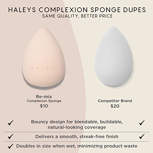 Haleys re-Mix Sponge Sponge Vegan, ללא אכזריות, בלנדר ספוג-מרחי נוזל, קרם או אבקה בגימור מדויק ונטול