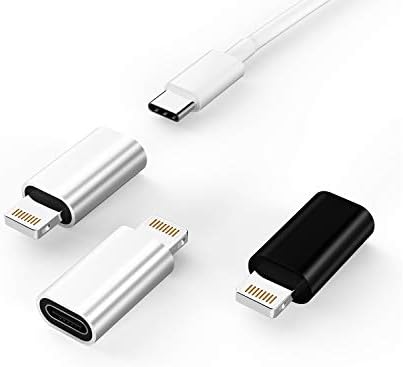 3 פאק, USB C למתאם ברק, מתאם USB-C נקבה עד ברק מתאם זכר, ברק ל- USB C, USBC מתאם מטען כבלים לטעינה עבור
