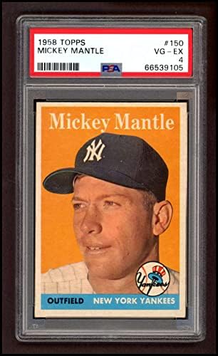 1958 Topps 150 Mickey Mantle New York Yankees PSA PSA 4.00 Yankees