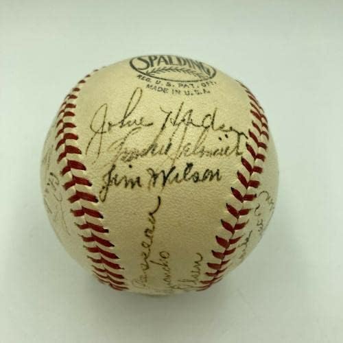 קבוצת שיקגו קאבס יפה משנת 1941 חתמה על בייסבול NL עם Wimpy Quinn JSA COA - כדורי בייסבול עם חתימה