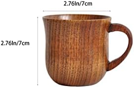 2 חבילות כוסות קפה מעץ כוסות תה עם ידית, 4oz, 120 מל, שותות ספלי עץ לבירה/קפה/חלב/מים