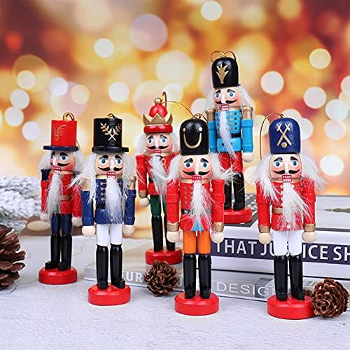 6 חתיכות מפצח אגוזים חייל חג המולד קישוטי 12 סמ עץ חייל חג המולד מפצח אגוזים קישוט חייל בובות עבור חג המולד עץ,