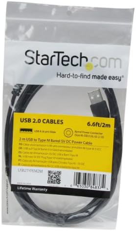 StarTech.com 2 מ 'יו אס בי להקליד מ' חבית כבל-יו אס בי 5.5 מ מ 5 וולט כבל-יו אס בי לחבית ג ' ק 5 וולט תקע