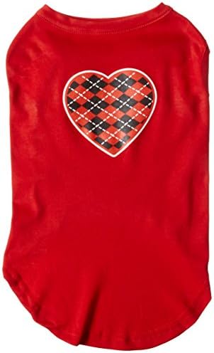 מוצרי חיות מחמד של מיראז 'ארגייל לב אדום מסך אדום חולצה אדומה XXL