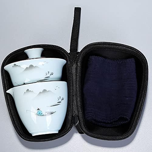 סט תה קרמיקה קומקום נייד סט נסיעות נסיעות גאיוואן כוסות תה של טקס תה כוס תה מתנה משובחת עם שקית נסיעות
