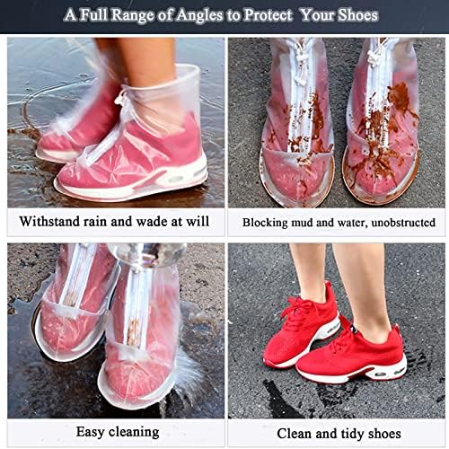 כיסויי נעליים אטומות למים של Mufekum, כיסויי נעליים גשמים שאינם ניתנים לשימוש חוזר, מגני נעליים עם רוכסן אטום