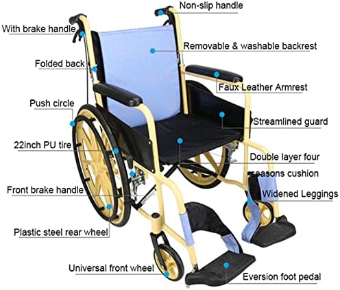 מתקפל הנעה עצמית כסאות גלגלים, עם בלמי יד, אלומיניום סגסוגת נשלף לנשימה רחיץ חזרה כרית