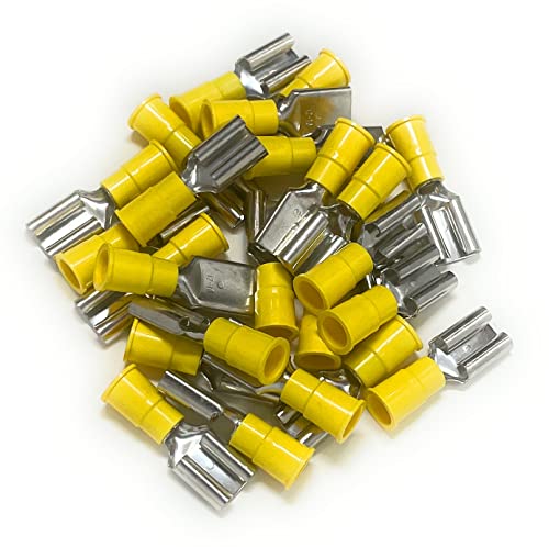מתכת מגרי ויניל צהוב מבודד תפר נוקביות נוקביות 12-10 AWG, 0.375 חבילת TAB של 25
