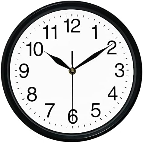 שעון קיר שחור של דיזון שקט לא מתקתק שעון קוורץ איכותי בגודל 10 אינץ
