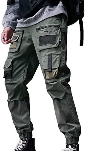 Xyxiongmao מרובי כיס סוודים רופפים מכנסיים פונקציונליים מזדמנים מכנסי מטען ג'וג'רים טכנולוגים מכנסי היפ הופ