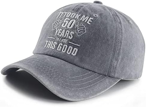 Nxizivmk לקח לי 50 שנה להסתכל על הכובע הטוב הזה לנשים, רקמה מתכווננת מצחיקה כובע בייסבול יום הולדת 50