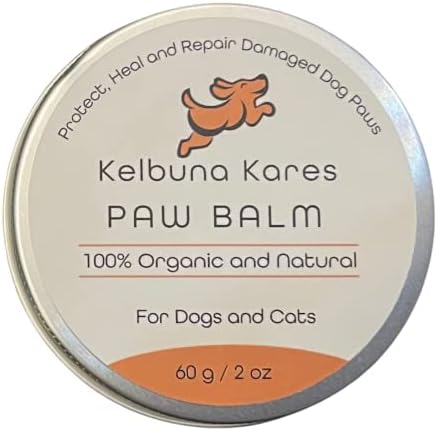 Kelbuna Kares Paw Balm לכלבים. 2oz ללקק מלקות כלבים בטוחים, מרפא, תיקונים ומרים לחות כפות, אפים ומרפקים.
