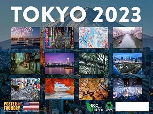 טוקיו יפן 2023 לוח שנה חודשי מתכנן טבע יפני אמנות הר פוג'י פוג'י קיר תליית הרגלים גשש כתוב על רשת