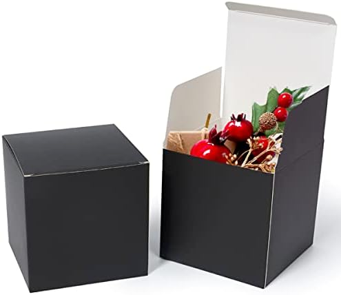 רדוד 4x4x4 אינץ '50 יח' קופסאות לבנות קופסאות מתנה קטנות עם מכסים לקישוט נייר ספל קופסאות מתנה