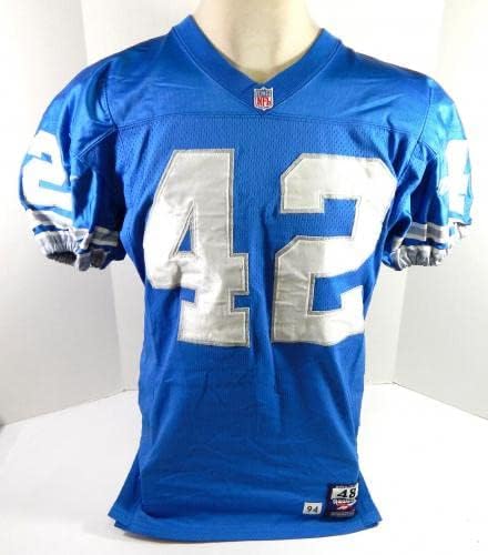 1994 דטרויט אריות ריאן סטיוארט 42 משחק השתמשו בג'רזי כחול 48 DP32689 - משחק NFL לא חתום משומש גופיות
