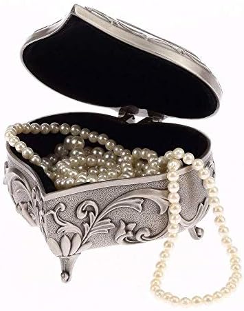 קופסאות תכשיטים QTT מתכת מתכת שרשרת עתיקה מארגן תכשיטים תצוגה אחסון מארז מתנה קופסא בצורת לב לבנות קופסת תכשיטים
