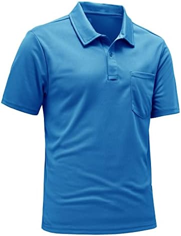 חולצות פולו לגברים של Ysento כושר יבש עם שרוול קצר צווארון גולף גולף חולצות עם כיס