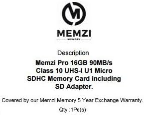 ממזי פרו 16 ג ' יגה-בייט מחלקה 10 90 מגה-בייט/שניות כרטיס זיכרון מיקרו-דיסק עם מתאם מיקרו-יו-אס-בי