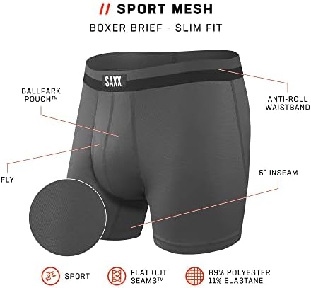 תחתונים לגברים Saxx - זבוב Boxer Shess Boxer עם תמיכה מובנית של כיס - תחתונים לגברים