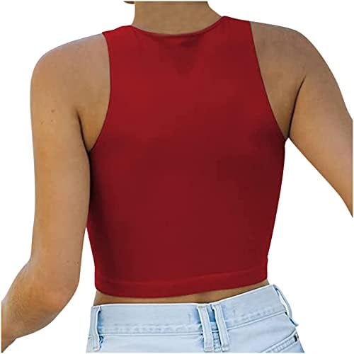 חולצות T לנשים יבול חמוד טרנדי בסיסי הדוק צוואר צוואר חולצה חולצה בקיץ שרוול קצר צמרות יבול