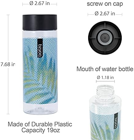 Bzyoo para 19oz BPA ללא מדיח כלים בטוחים לשימוש חוזר כוסות ספורט שותות כוסות פלסטיק עמידות בקבוק מים עם עיצוב