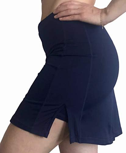מכנסיים קצרים של חצאית אמצעית של Sport-It Skort, עם כיסי צד ומותניים, בקרת בטן