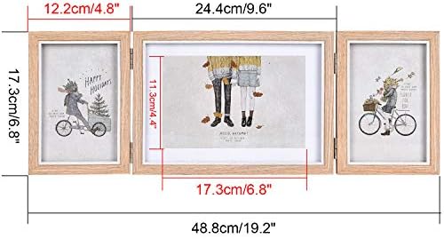 כפרי שלושת מסגרת תמונה מסגרת תמונה משולשת מסגרת תמונה 4x6 ו- 5x7 אינץ 'מתקפלים שלוש מסגרות תמונה לתצוגת שולחן