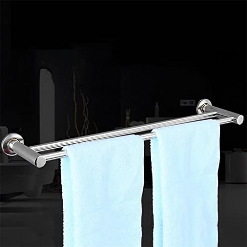 SLSFJLKJ נירוסטה מפלדת מגבת מדף מקלחת מדף קיר מחזיק מגבת כוח תליון מדף אמבטיה (צבע: שחור, גודל