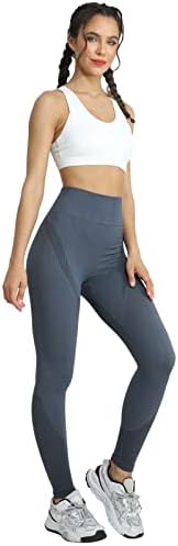 מכנסי יוגה לנשים של Skyface חותלות אימון לנשים מותניים גבוהים חלקה על בקרת בטן ללא מכנסי כושר