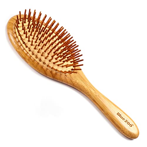 מברשת שיער מעץ טבעי של Doitool עם עיסוי כרית אוויר מעץ מברשת שיער מתולתלת לניתוק וסטיילינג