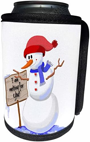 3DROSE EVENORENTZENART - Snowman - נמס איש שלג עם שלט - יכול לעטוף בקבוק קיר יותר