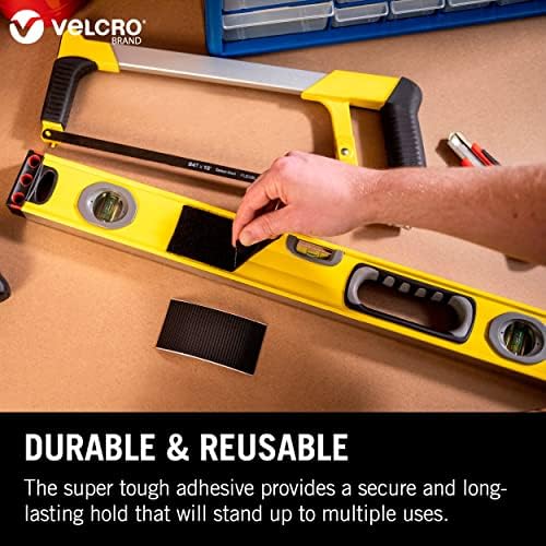 מותג Velcro 2pk כבד כבד מקל לבן על רצועות 50 ממ x 100 ממ, רצועות דבק עצמיות של וו ולולאה, תעשייה