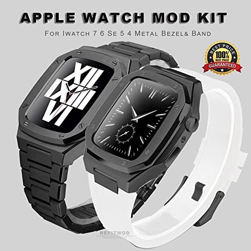 ערכת שינוי יוקרה של Maalya עבור Apple Watch Case Band 45 ממ 41 ממ/40 ממ 44 ממ Mod Metal Watch Case