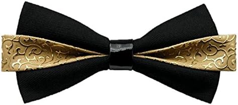 שלום עניבת גברים של מראש קשור שחור כותנה עניבת פרפר, יוקרה פו שיבוץ עניבות פרפר-ססגוניות