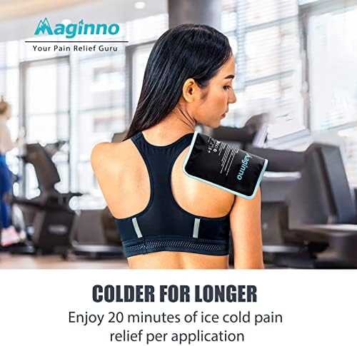 Maginno 12 x 8 חבילות ג'ל קר קרח לפציעות, אריזות קרח חמות וקרות לשימוש חוזר לכאב שרירים, הקלה בכאב וניתוח
