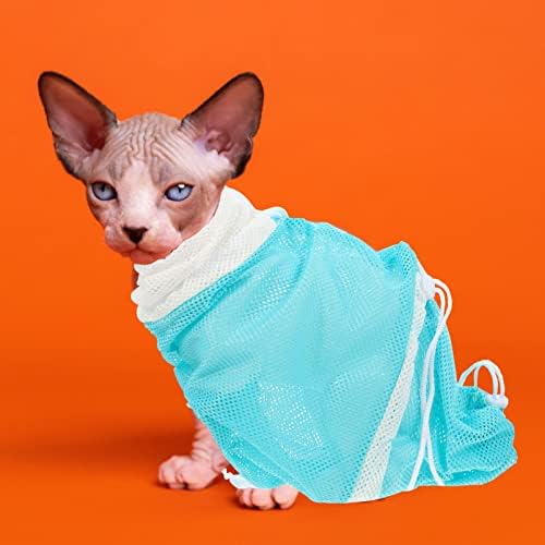 אביזרי חתול רחצה תיק רשת חתול מקלחת תיק אנטי שריטה חתול טיפוח תיק עבור זמירה רחצה כביסה כלי תיק יופי נייל