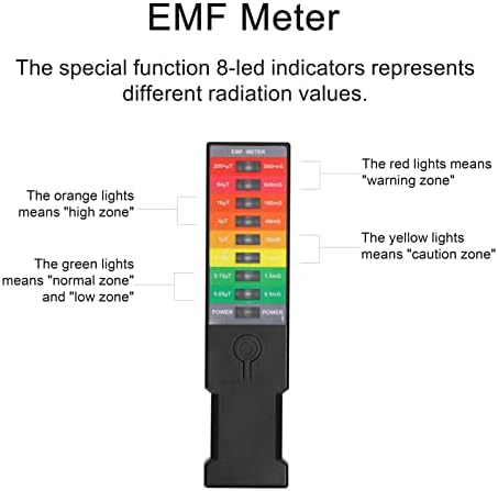 שדה אלקטרואיקה ניידת EMF GAUSS METER HANDEDELD EMF METER שדה מגנטי שדה סביבתי גלאי אלקטרואי חשמלי 9 LED