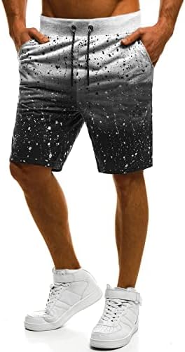 מכנסיים קצרים של מסלול קיץ של Zddo Mens, Splash-Dink Print-Dink Bermuda Shortsst