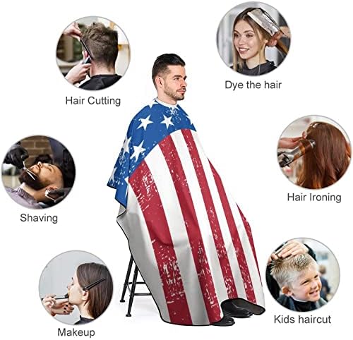 רטרו דגל אמריקאי מבוגרים מספרה קייפ קלה סטיילינג קלה חיתוך שיער חיתוך שיער מספרה שכמייה שמלת שכמייה