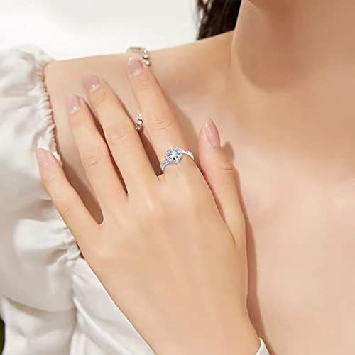 2023 טבעת יהלום חדשה בצורת לב לנשים תכשיטי אופנה אביזרים פופולריים טבעות ציפורניים לנשים