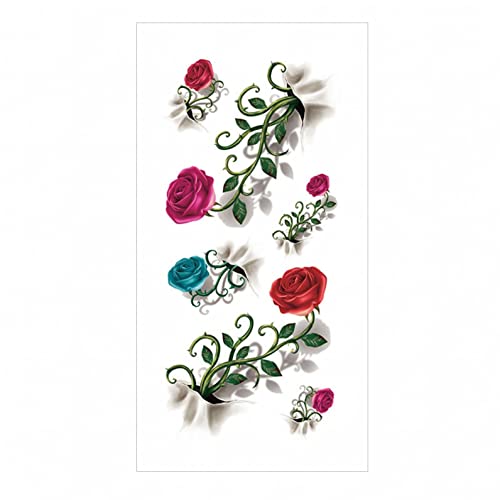 זיטיאני פרחים זמני קעקועים מדבקות, ורדים, פרפרים & רב צבעוני מעורב סגנון גוף אמנות זמני קעקועים לנשים,