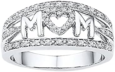 טבעת הבטחת לב סילבר לנשים תכשיטים CZ אהבה מבטיחה טבעות להקות לאישה/אם/סבתא ולנטיין